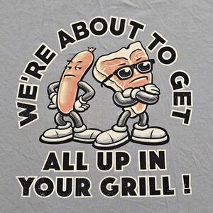 About to Get All Up In Your Grill Funny Gray Short Sleeve T-Shirt Men's 2XL